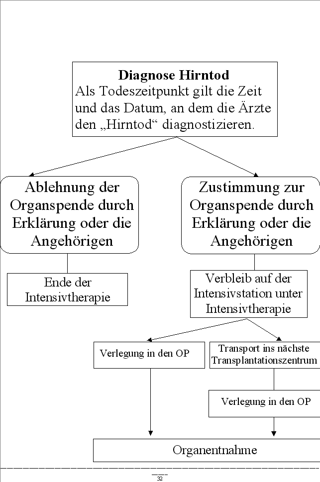 Vorgehen nach der Hirntoddiagnose